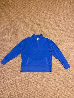 Offline Aerie Quarter-Zip Fleece Pullover - Royal Blue